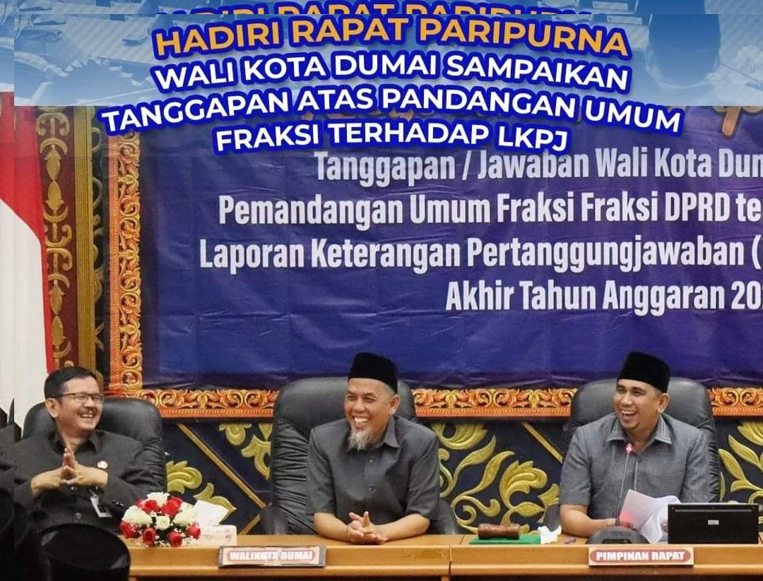 Walikota Dumai Berikan Jawaban Terkait Pandangan Fraksi Terhadap LKPj 2022