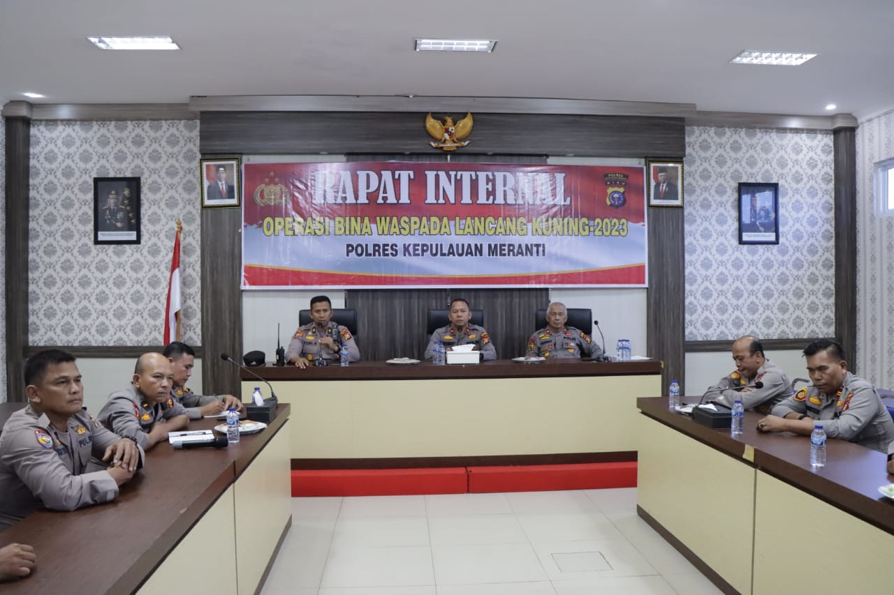 Polres Meranti Gelar Rapat Internal Operasi Bina Waspada Lancang Kuning 2023
