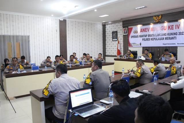 Polres Kepulauan Meranti dan Jajaran Ikut Anev OMB Lancang Kuning Polda Riau