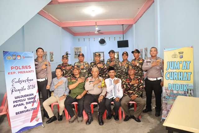 Polres Kepulauan Meranti Gelar Jumat Curhat Bersama Ormas Banser NU, Ajak Ciptakan Pemilu Damai