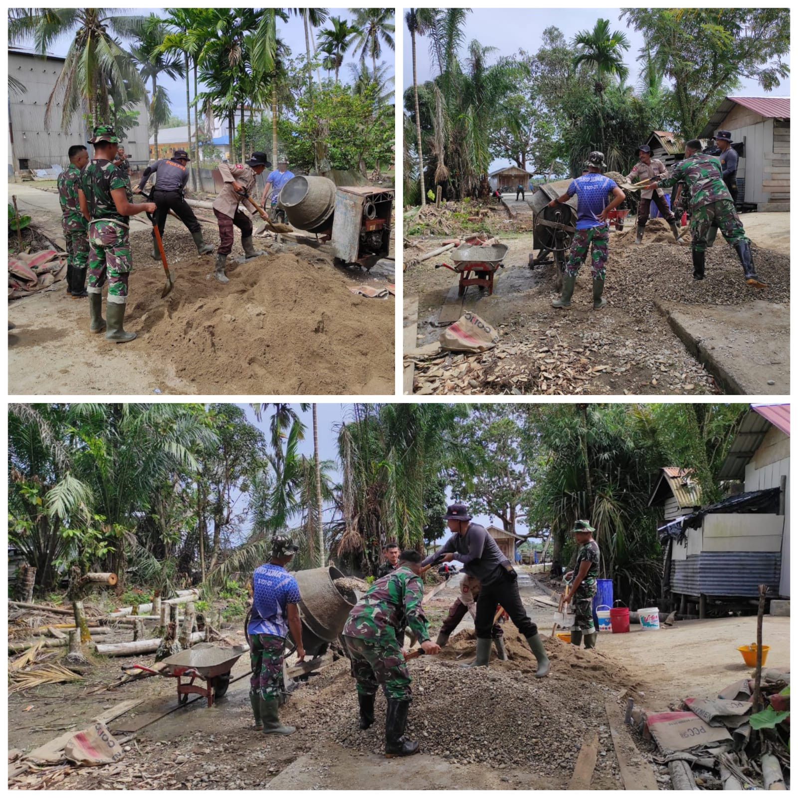 Berkat Kegigihan Satgas TMMD Ke - 115 Kodim 0313/KPR, Semenisasi Jalan Menampakan Hasil