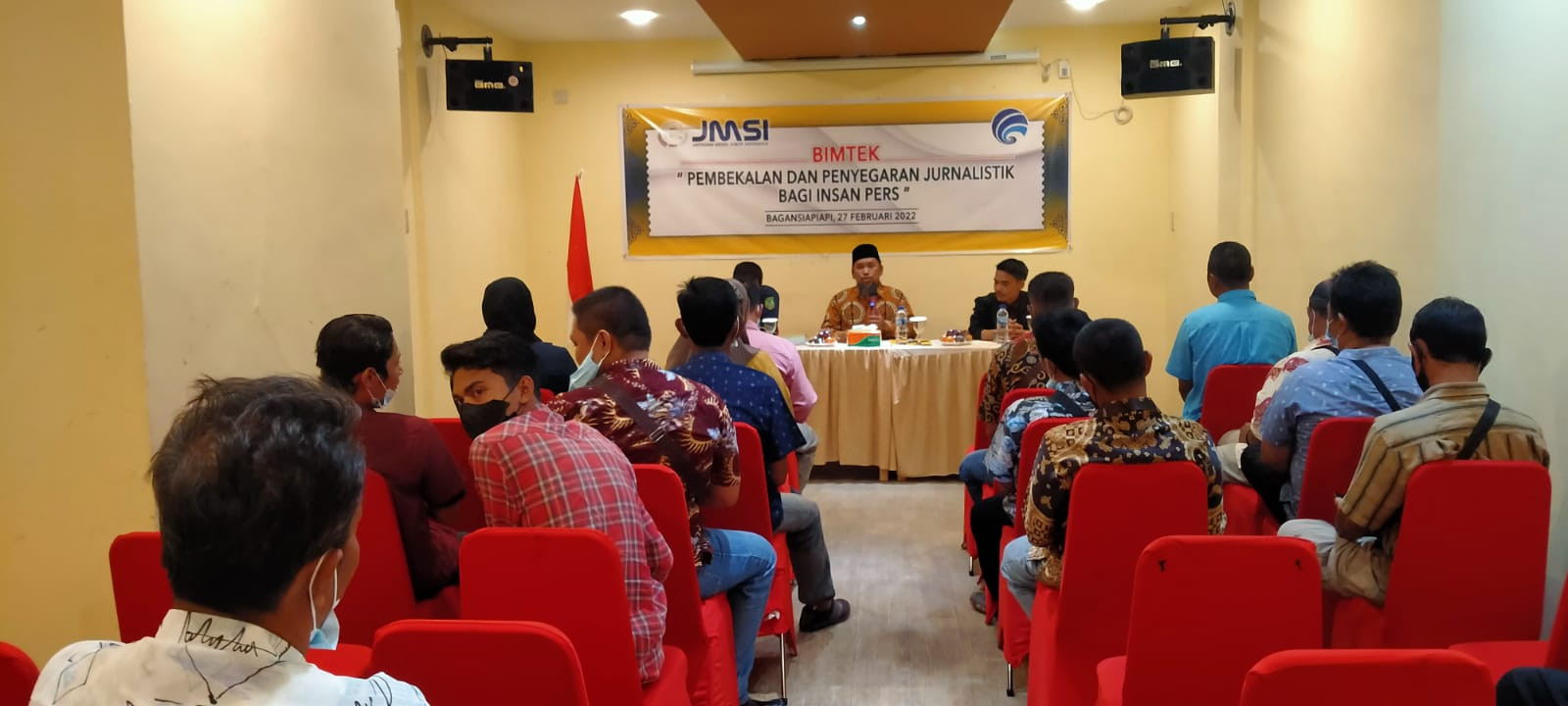 Diadakan JMSI Rohil, Belasan Wartawan Ikuti Bimtek Jurnalistik 