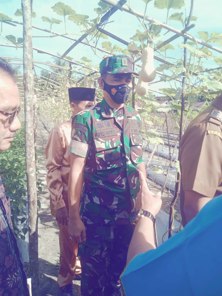Danramil 02 Herdianto Menghadiri Panen Raya Melon dan Labu di Desa Jalur Patah