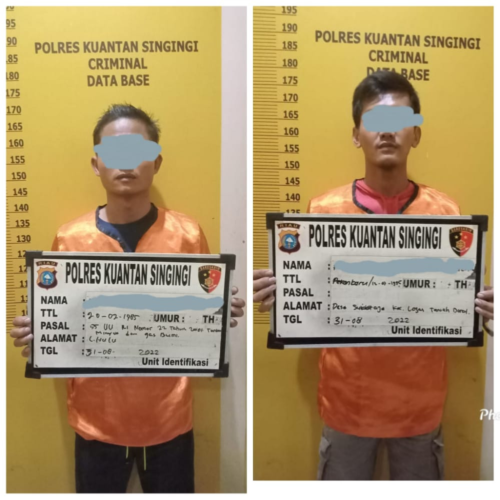 Polres Kuansing Tangkap Dua Orang Pelaku Penyalahgunaan BBM Bersubsidi
