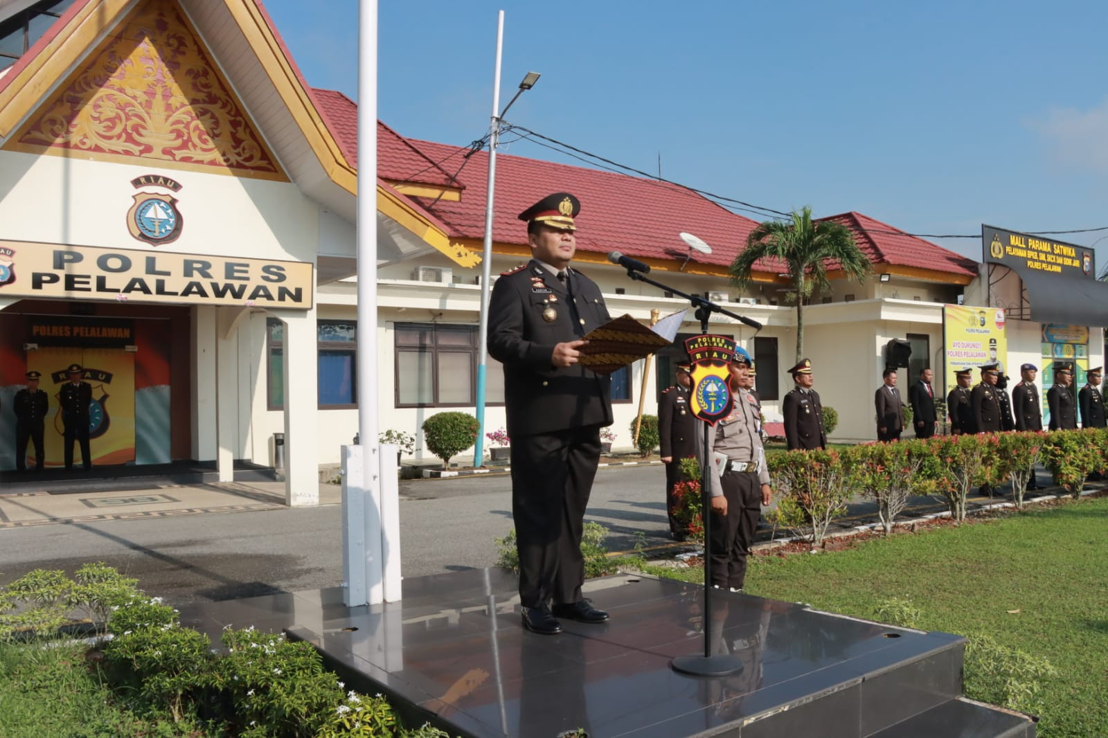 Upacara Peringatan Hari Kesaktian Pancasila di Polres Pelalawan Berlansung Hidmad