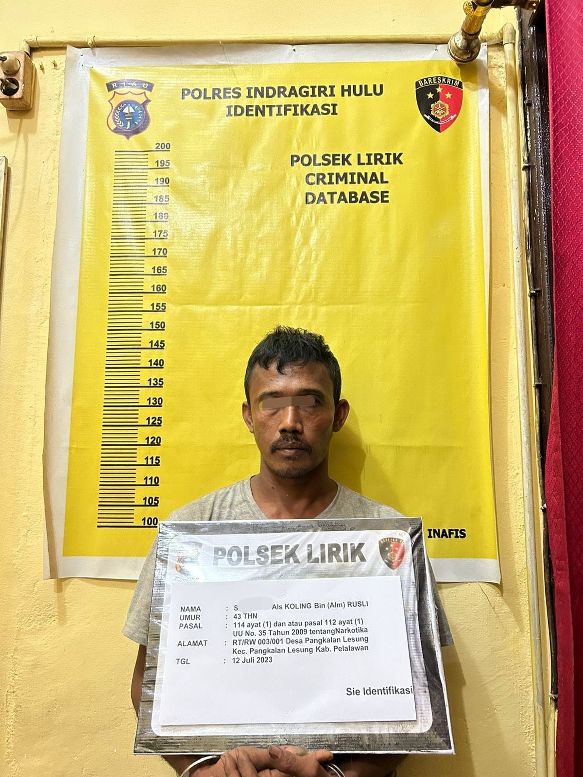 Bawa 2 Paket Sabu, Sopir Truk Diringkus Polsek Lirik