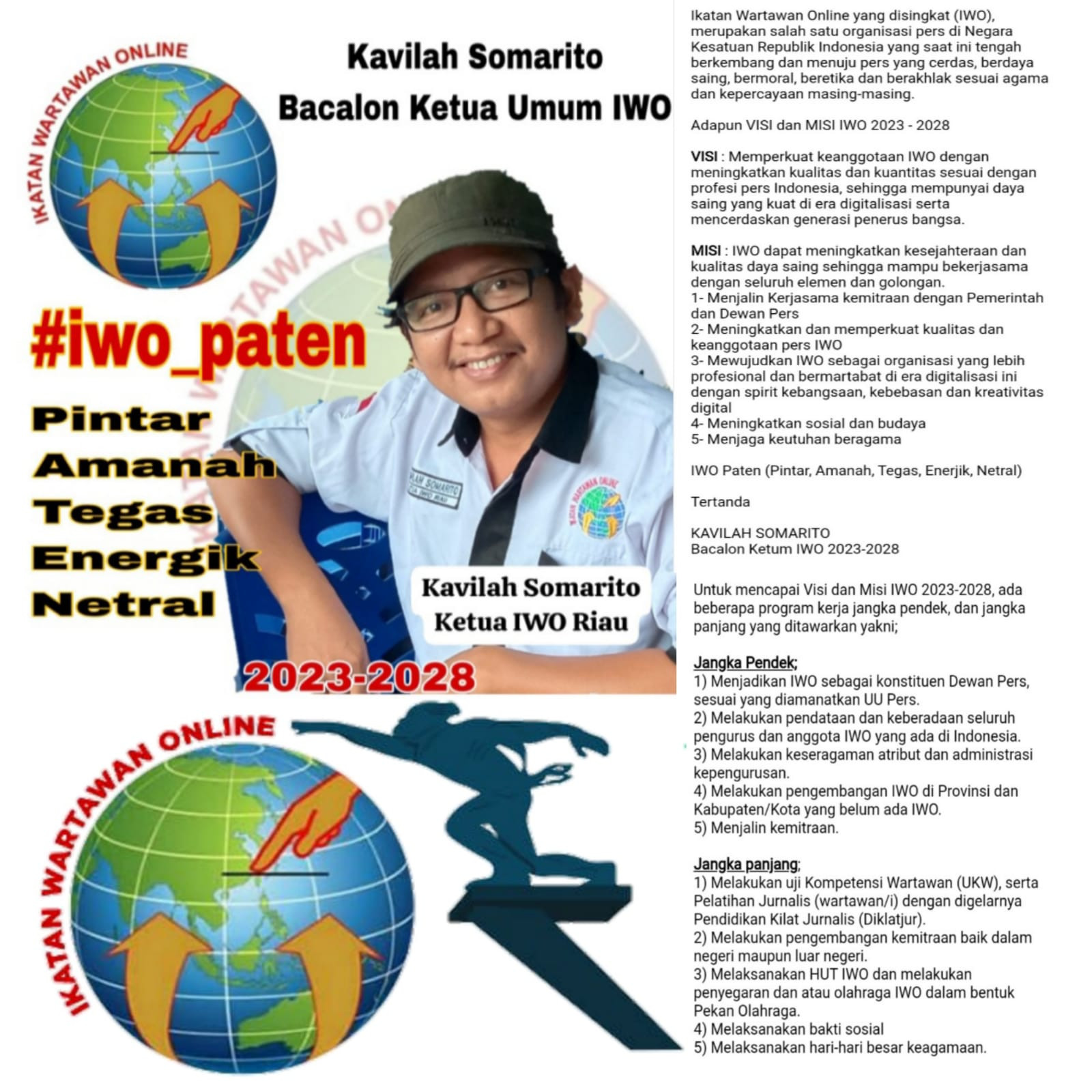 Mubes ke 2 IWO 2023,Ketua PW Riau Kavilah, Kandidat Caketum Pertama Mencalon 