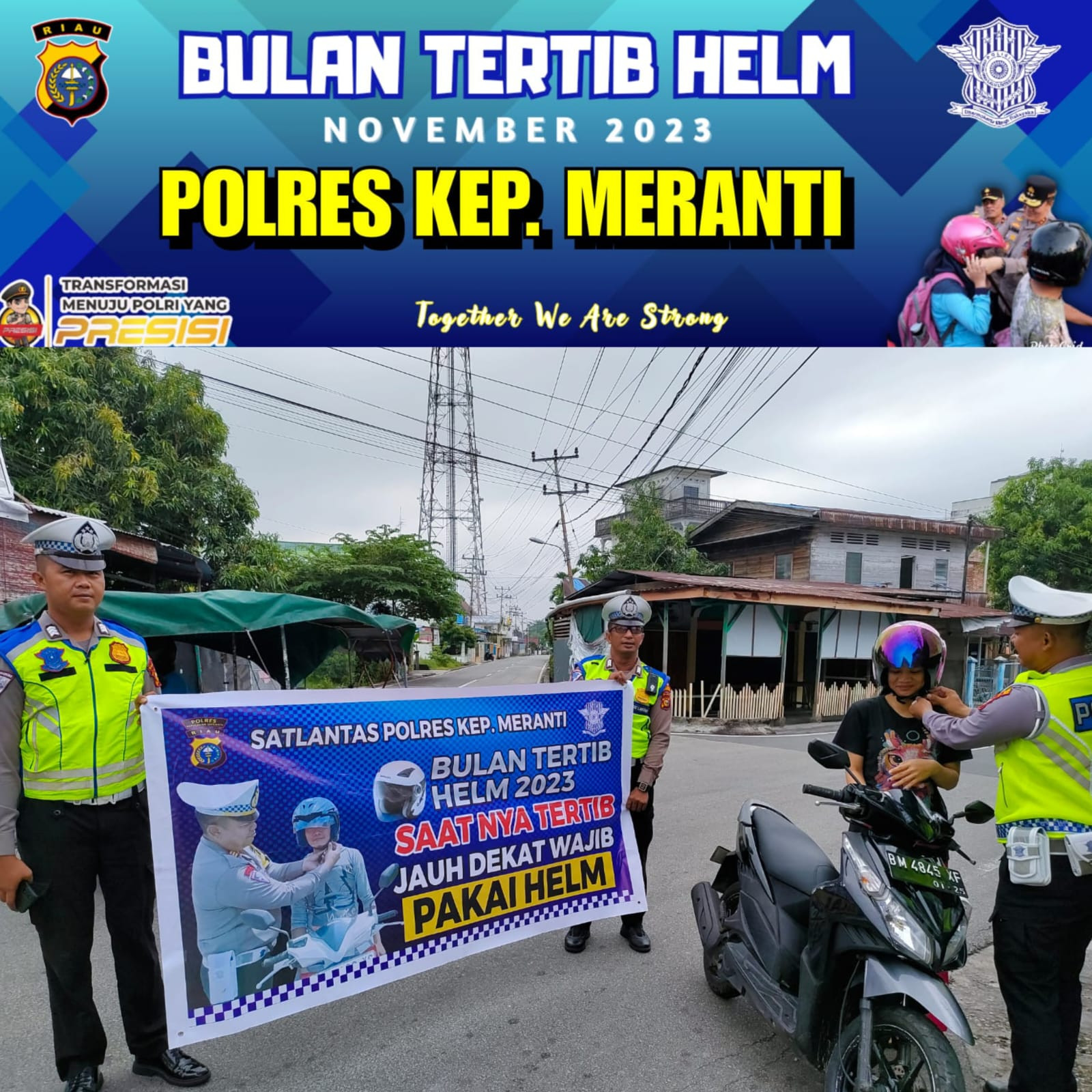 Satlantas Polres Kepulauan Meranti Gelar Sosialisasi Bulan Tertib Helm, Ini Tujuannya