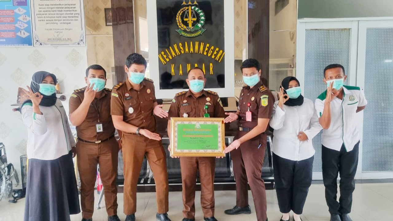 Intelijen Kejari Kampar Raih Piagam dari Kejati Riau