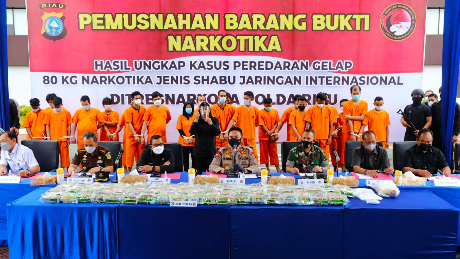 Polda Riau Musnahkan 82,94 Kilogram Sabu