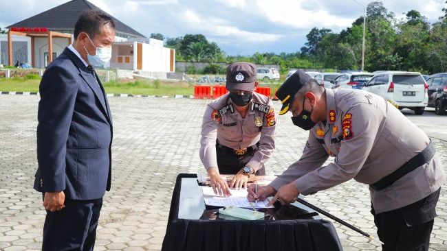 Kapolres Rohul Pimpin Sertijab Wakapolres,  PJU dan Lima Kapolsek