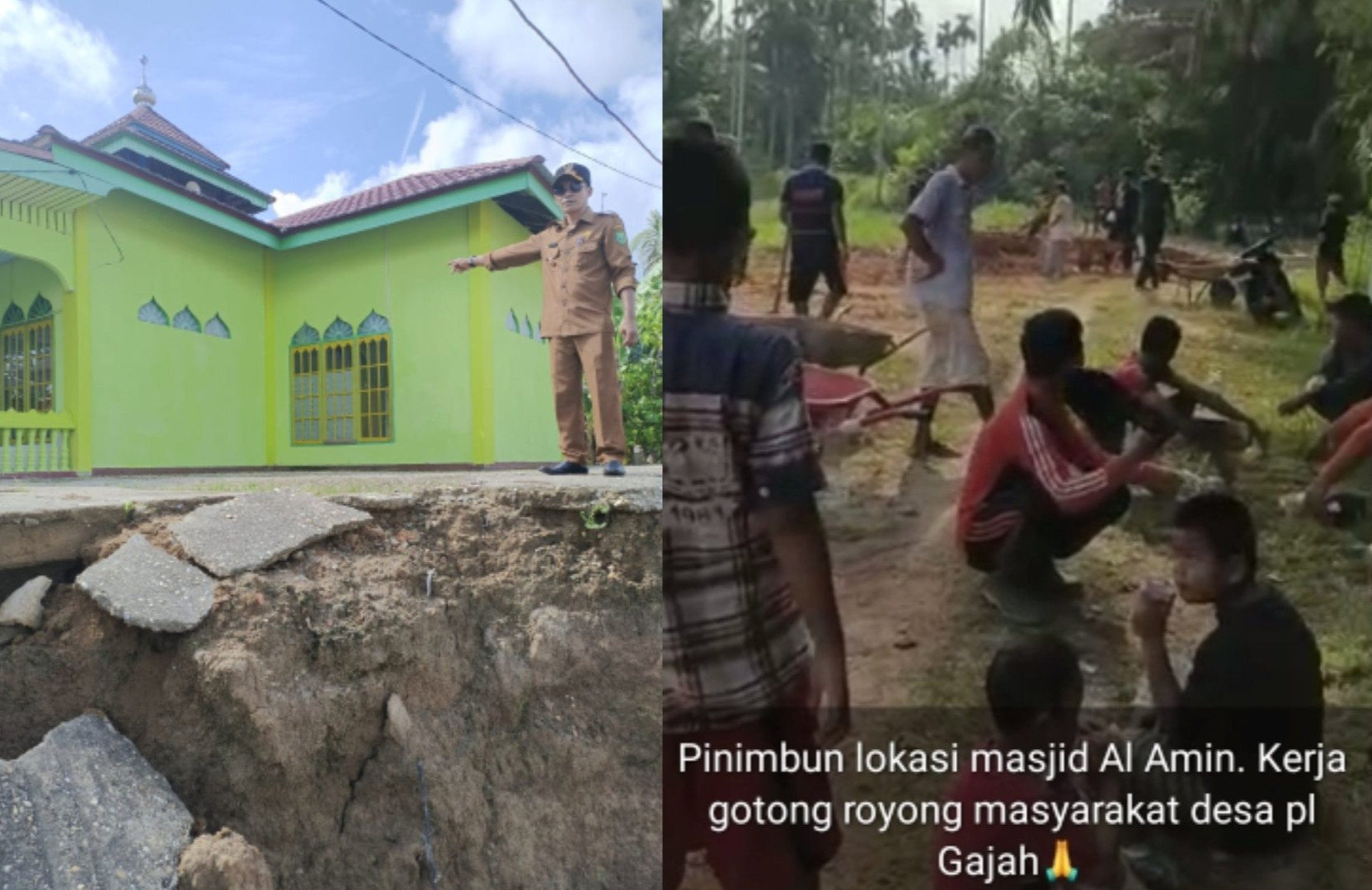 Selamatkan Masjid Al-Amin di Rengat Dari Abrasi, Rumah Warga Banyak Masuk Sungai Indragiri