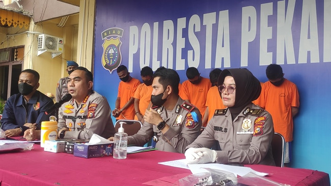 Akhirnya, Gerombolan Pemotor Brutal di Pekanbaru Ditangkap Polisi