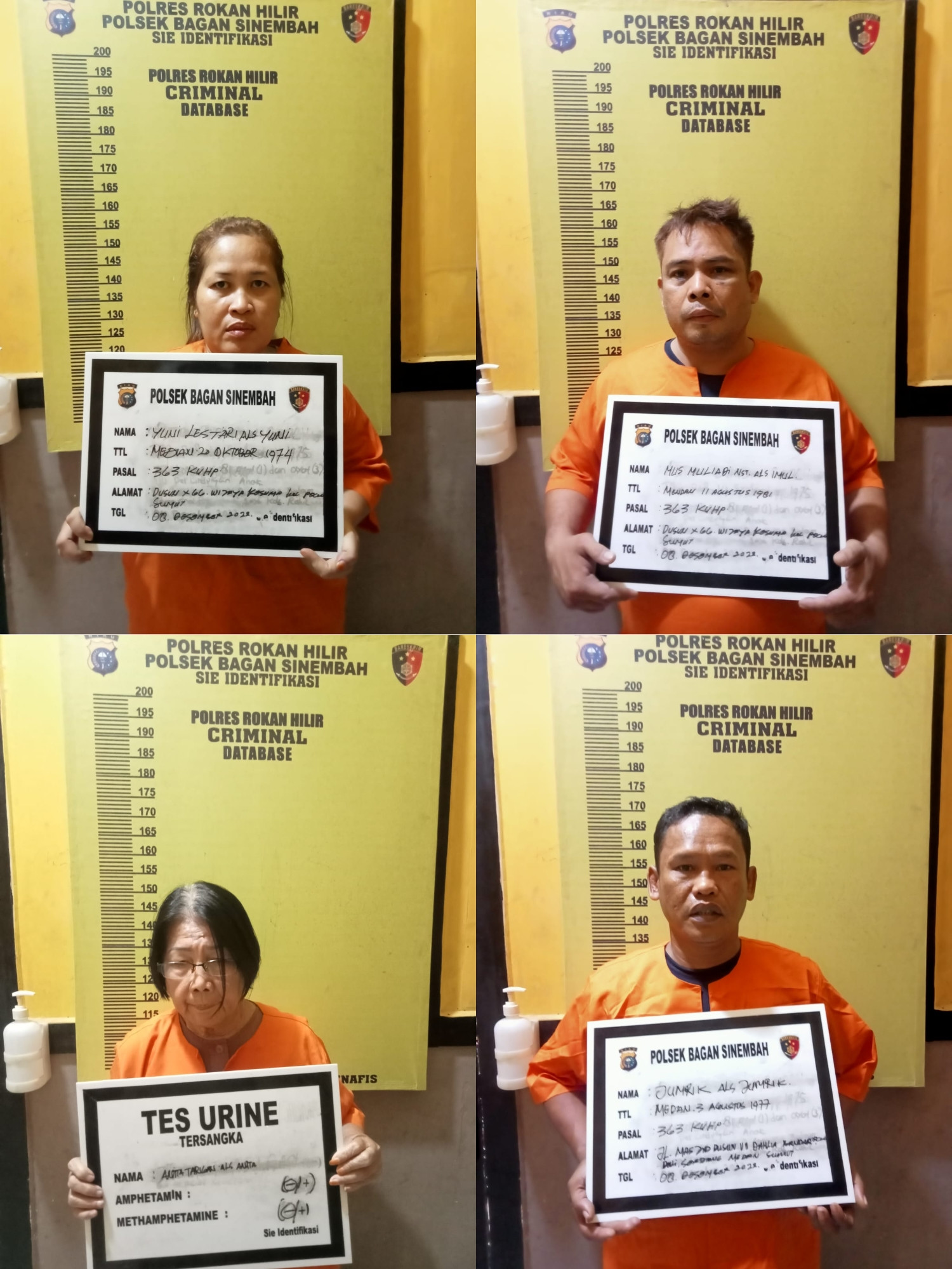 Empat Kawanan Pencuri Asal Sumut Beraksi Di Bagan Batu Kini Ditangkap Polisi