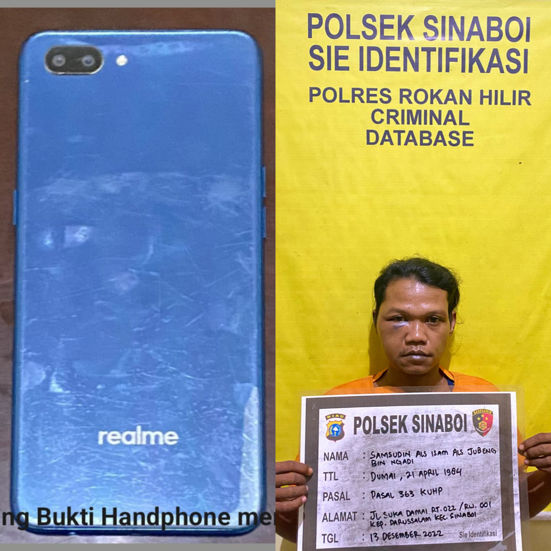 Gadaikan Handpone Curian, Kedok Pencuri Ini Terbongkar,Ini Ceritanya