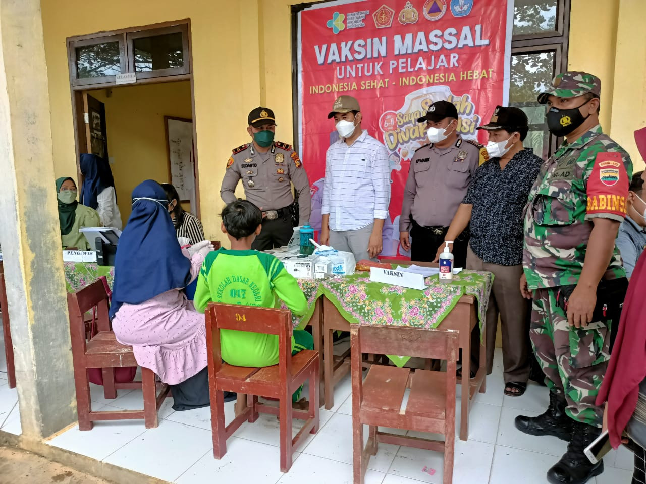 Bhayangkari Polsek Ramhil Hilir lakukan Vaksinasi Pada Anak Usia 6-11
