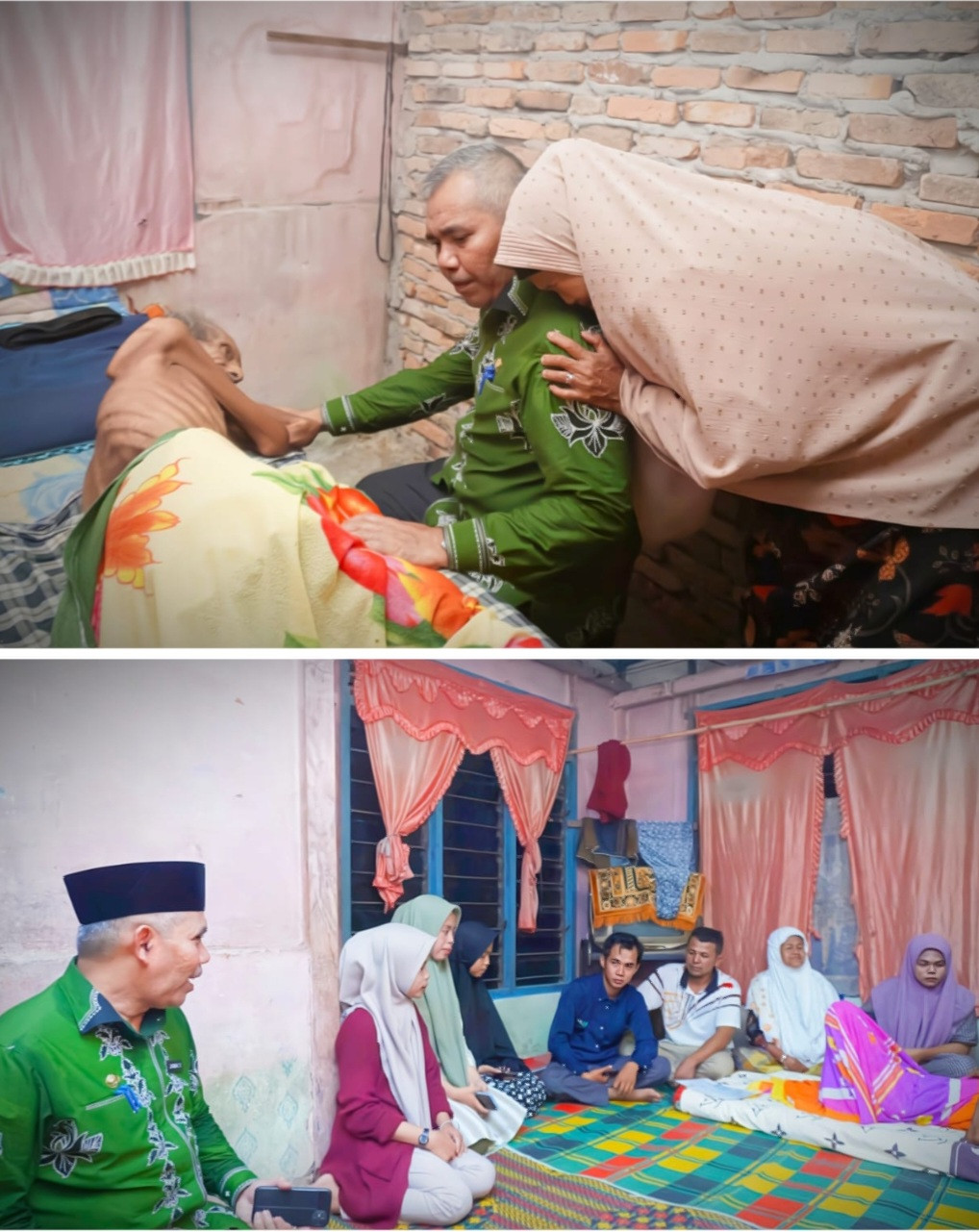 Pj Bupati Kampar Kamsol Jenguk Warga Desa Peramabah lama Sakit, Langsung di Rawat di RSUD 
