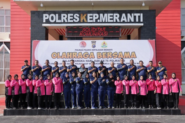Polres Meranti Gelar Olahraga Senam bersama Peringati Hari Jadi Polwan ke-75