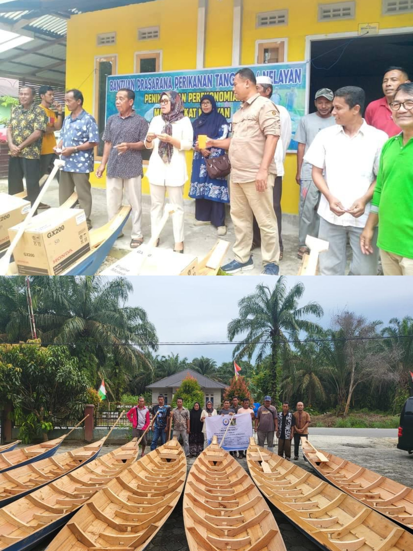 Politisi Demokrat, Haswinda  Serahkan 20 Perahu Kayu di Dua Desa Dapil IV